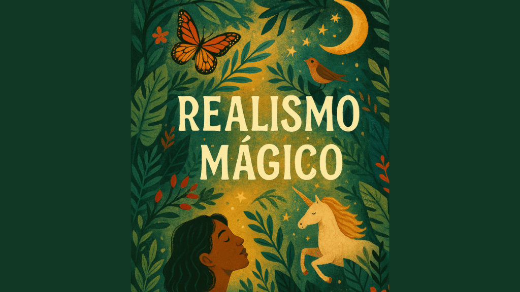 dibujo de selva con luna y estrellas de realismo magico