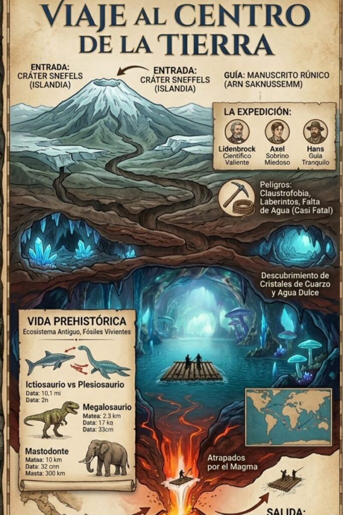 imagen ilustrativa viaje al centro de la tierra el libro